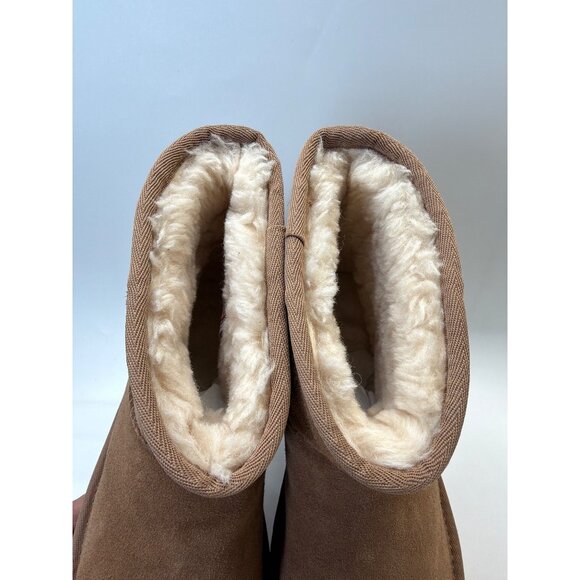 UGG Classic Mini Platform Chestnut Suede Boots Women Size 7 - Picture 5 of 11